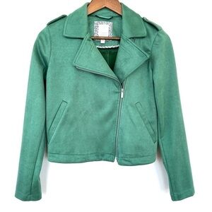 Lauren Conrad Moto jacket in a soft  faux suede fabric